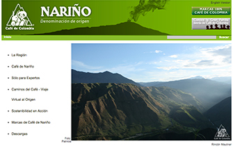原産地呼称制度認定地域<br />Nariño（ナリーニョ県）